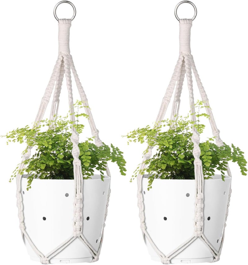 garini 2 Pack 20 Inches Macrame Plant Hanger Rope to Hang Flower Pot Plant Hanger for Indoor Outdoor Decoration, 4 Legs(POTS NOT Included) - Image 1